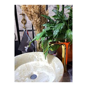 Parlak Gold Şelale Çanak Lavabo Bataryası Altın Şelale Çanak Bataryası Gold Lavabo Bataryası