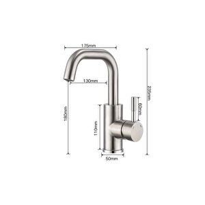 Lavabo Bataryası Mat Krom Lavabo Musluğu Fırçalanmış Mat Krom Nikel Renk