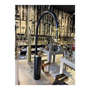 Çanak Lavabo Bataryası Gold Siyah Lavabo Musluğu Drop Design Gold Lavabo Armatür