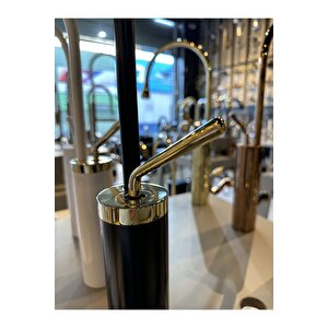 Çanak Lavabo Bataryası Gold Siyah Lavabo Musluğu Drop Design Gold Lavabo Armatür