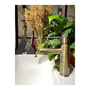 Mat Gold Lavabo Bataryası Antik Lavabo Bataryası Altın Lavabo Musluğu Fırçalanmış Mat Altın Batarya