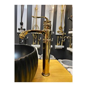 Gold Çanak Lavabo Bataryası Vintage Model Çanak Armatür 5 Yıl Garantili Batarya