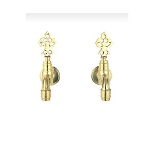 Kurna Musluğu Gold Hamam Bataryası Hortum Bağlama Aparatlı İkili Komple Set Altın