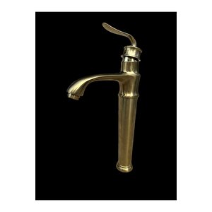 Mat Gold Çanak Lavabo Bataryası Vintage Model Yüksek Lavabo Armatürü Mat Altın
