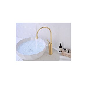 Banyo Çanak Lavabo Bataryası Mat Gold Yeni 5 Yıl Garantili