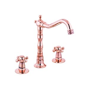 Ankastre Lavabo Bataryası Bronz Lavabo Musluğu Üç Girişli Bakır Batarya Ankastre Vintage