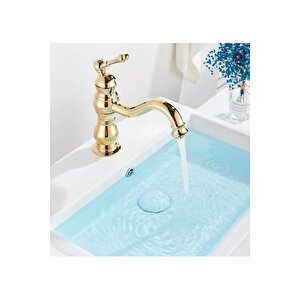 Gold Lavabo Bataryası Vintage Armatür Gold Lavabo Musluk Altın Batarya