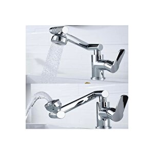 Lavabo Bataryası Banyo Lavabo Musluğu Fonksiyonel Hareketli Tasarım Su Tazzik Ve Basınç Ayarlı