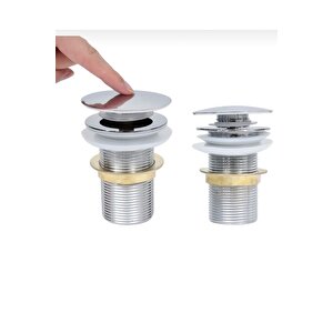 Lavabo Gideri Silver Gümüş Çift Kademe Lavabo Süzgeç Gider