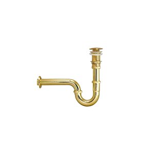 Gold Lavabo Gideri Komple Pirinç Lavabo Sifonu Gold Renk Lavabo Süzgeci Çift Kademe