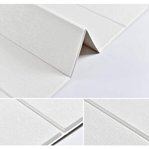 70x35cm 1 Adet Kendinden Yapışkanlı  Beyaz Ahşap Kendinden Yapışkanlı Esnek Duvar Paneli  Nw43