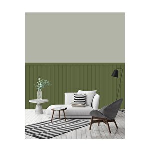 70cmx100cm 1 Adet Rustik Model Haki Yapışkanlı Vinil Duvar Kağıdı Çıta Lambiri Panel Desenli