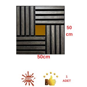 Gold Aynalı Akustik Duvar Paneli 50x50cm Gri̇ 8mm Mdf 4mm Keçe Isı Yalıtımı Ofis Salon Elit Tasarım