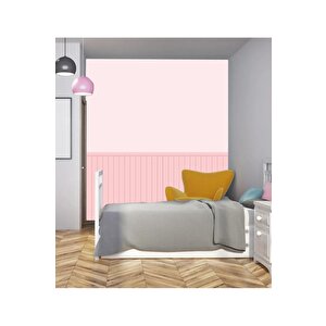 70cmx100cm 1adet Rustik Model Pembe Yapışkanlı Vinil Duvar Kağıdı Çıta Lambiri Panel Desenli