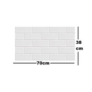 Yapışkanlı 3d Esnek Sünger Duvar Kaplama Kağıdı Paneli Salon Ofis Ev Tv Arkası 1 Adet 70x38 Cm Nw175