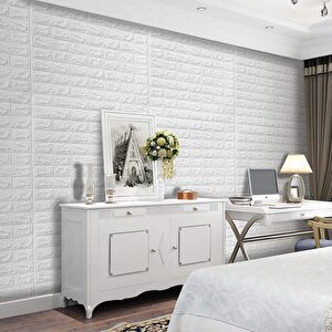 70x77 Cm 10 Adet Ekoslim 2mm Kendinden Yapışkanlı Sünger Tuğla Duvar Kağıdı Paneli  Ev Ofis Kaplama