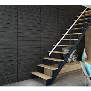 70x35cm 1 Adet Yapışkanlı Siyah Lambiri Desen Estetik Model Duvar Kağıdı Paneli Nw94