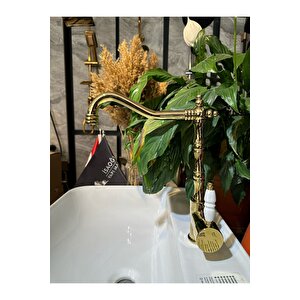 Gold Mutfak Bataryası Zen Design Evye Armatür Vintage Klasik Batarya