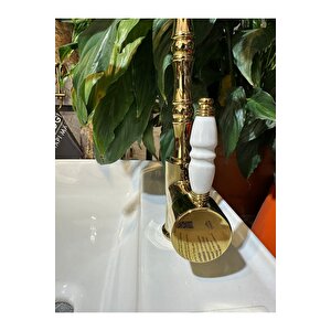Gold Mutfak Bataryası Zen Design Evye Armatür Vintage Klasik Batarya