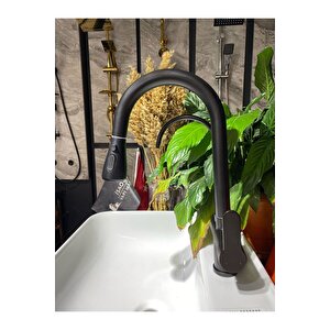 Siyah Spiralli Arıtmalı Mutfak Bataryası Mat Siyah Arıtıcılı Evye Musluğu Luxury Design