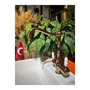 Arıtmalı Mutfak Bataryası Bakır Rustik Arıtmalı Armatür Pirinç Malzeme Zen Design