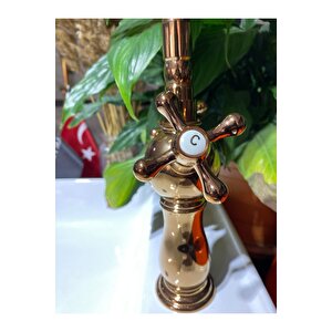Bakır Mutfak Bataryası Bronz Rustik Musluk Vintage Model Evye Musluğu