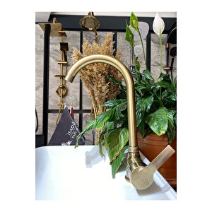 Mat Altın Mutfak Bataryası Mat Gold Evye Musluğu Antik Gold Mutfak Bataryası Eskitme