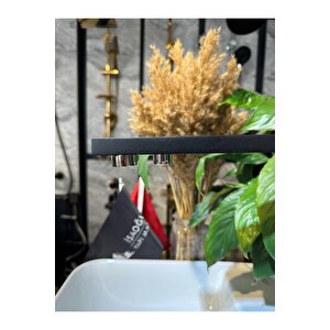 Siyah Arıtmalı Mutfak Bataryası Kare Premium Armatür Arıtıcılı Siyah Evye Musluğu
