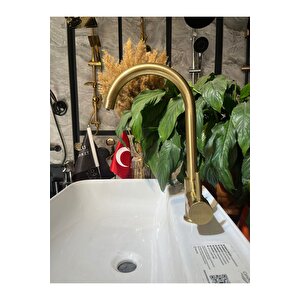 Mat Gold Arıtmalı Mutfak Bataryası Modern Tasarım Arıtmalı Mat Altın Armatür