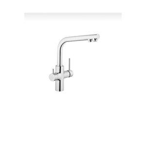 Arıtmalı Musluk Arıtmalı Evye Bataryası Modern Premium Tasarım Arıtıcılı Batarya Silver Gümüş