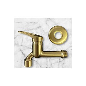 Mat Gold Musluk Mat Altın Aç Kapa Sistem Tuvalet Musluğu Mat Gold Batarya