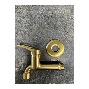 Mat Gold Musluk Mat Altın Aç Kapa Sistem Tuvalet Musluğu Mat Gold Batarya