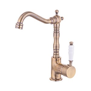 Mat Gold Lavabo Bataryası Antik Gold Lavabo Musluğu Zen Design Vintage Pirinç Musluk