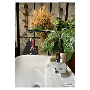 Lavabo Bataryası Kare Tasarım Yüksek Model Banyo Lavabo Musluğu 360 Derece Hareketli Batarya