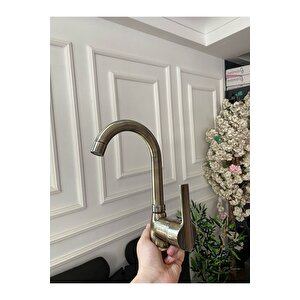 Antik Gold Diamond Design Lavabo Bataryası Eskitme Lavabo Bataryası