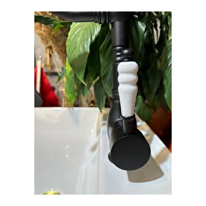 Siyah Lavabo Bataryası Zen Design Kolay Abdest Yüksek Lavabo Musluğu Siyah Armatür