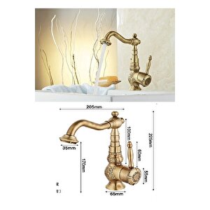 Banyo Lavabo Bataryası Antik Işlemeli Yeni Model 5 Yıl Garantili