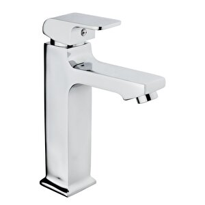 Lavabo Bataryası Kare Lavabo Musluğu Frezya Lavabo Armatür Silver Gümüş Renk
