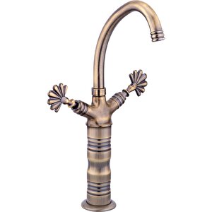 Antik Gold Çanak Lavabo Bataryası Vintage Tasarım Çanak Lavabo Armatür Mat Gold Antik Gold Musluk