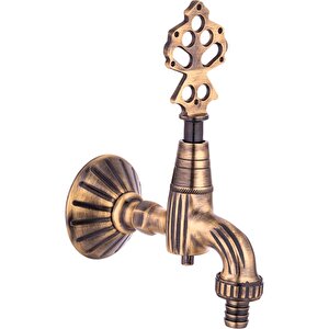 Antik Gold Kurna Musluğu Hortum Bağlama Aparatlı Hamam Musluğu Antik Eskitme