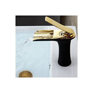 Siyah Gold Şelale Lavabo Bataryası