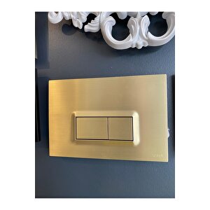 Mat Gold Gömme Rezervuar Mat Gold Taharet Musluğu Ve Buton Komple Set Mat Altın Dore Panel