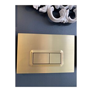 Mat Gold Gömme Rezervuar Mat Gold Taharet Musluğu Ve Buton Komple Set Mat Altın Dore Panel