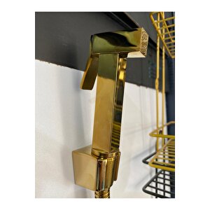 Altın Taharetmatik Gold Taharatmatik Spiralli Set Altın Taharat Musluğu Şattaf