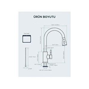 Spiralli Evye Bataryası Mat Siyah Uzayan Çekmeli Musluk Tazzik Ve Duşlama Özellikli Armatür