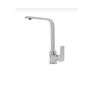 Mutfak Bataryası Kare Modern Evye Musluğu Silver Gümüş Mutfak Armatür