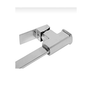 Mutfak Bataryası Kare Modern Evye Musluğu Silver Gümüş Mutfak Armatür