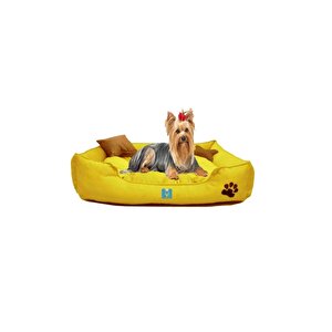 Ultrasoft Orta Irk Kedi Köpek Yatağı Yıkanabilir Yüksek Kaliteli Kumaş - 50 x 70 cm - Sarı