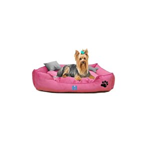 Ultrasoft Orta Irk Kedi Köpek Yatağı Yıkanabilir Yüksek Kaliteli Kumaş - 50 x 70 cm - Pembe