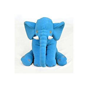 Xl Dev Boy 60 Cm Fil Uyku Arkadaşım Uyku Fili Peluş Yumuşak Fil Oturma Desteği Bebek - Mavi